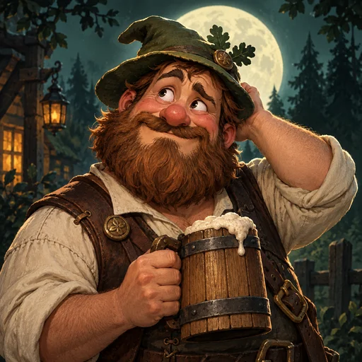 Drunk character illustration